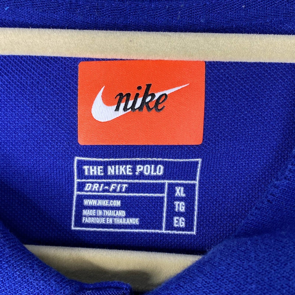 Nike Shirt XL Mens Blue Polo Dri-Fit Shirt Left Sleeve Swoosh - Picture 4 of 10